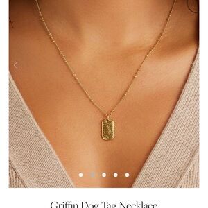 Gold Gorjana Tag Necklace